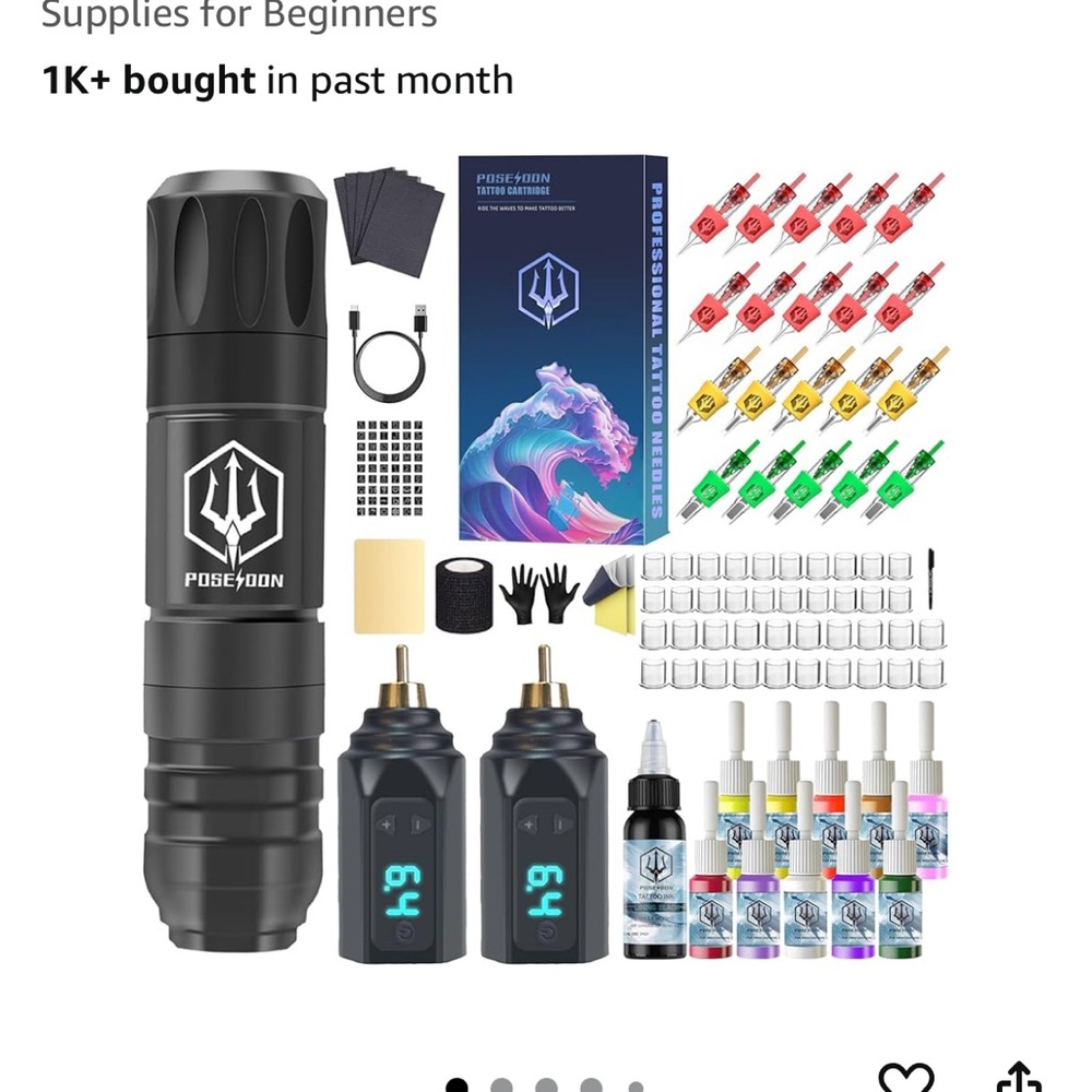 Poseidon Tattoo Kit with Black Machine